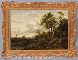 Landscape With Figures Along The Creek