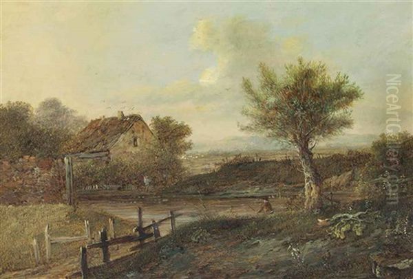 A River Landscape With A Fisherman On The Bank - view 1