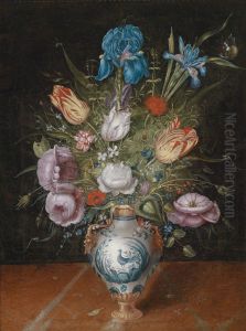 Abouquet Of Flowers With Tulips by Peter Paul Binoit