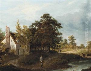 A Figure Before A Cottage A Figure Before A Cottage