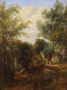 Traveler In A Woodland Landscape by Patrick Nasmyth