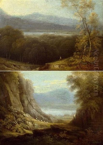 Keswick Lake, Distant View (+ Keswick Lake, Cumberland; Pair) - view 1