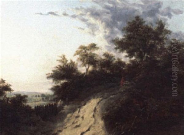 Wayfarers On A Country Lane - view 1