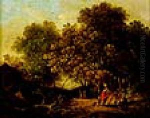 Waldlandschaft Mit Lagernden Zigeunern Waldlandschaft Mit Lagernden Zigeunern