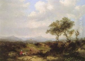Pigures In A Landscape, A Castle Beyond by Patrick Nasmyth