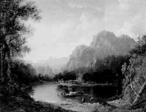 Idyllische Landschaft Mit Figurlicher Staffage - view 1