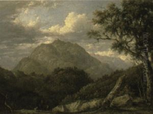 Figures In A Highland Landscape by Patrick Nasmyth