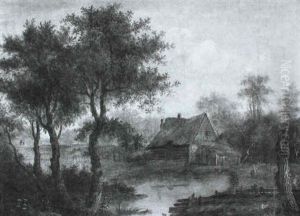 A Cottage In A River Landscape A Cottage In A River Landscape