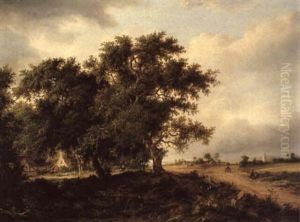 Wooded Landscape With Figures On A Path by Patrick Nasmyth