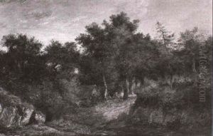 Wooded Landscape With A Cottage by Patrick Nasmyth