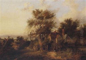 Landscape With A Cottage By An Estuary by Patrick Nasmyth