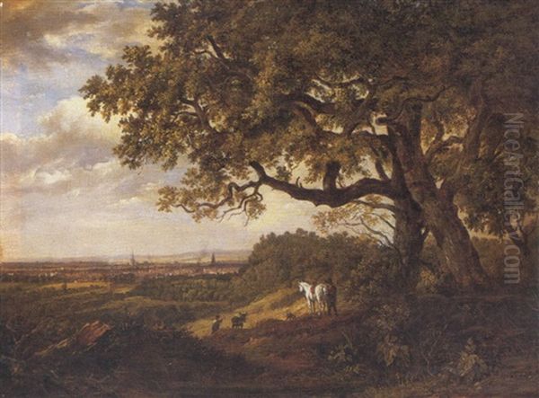 Landscape With Figures And Their Horses - view 1