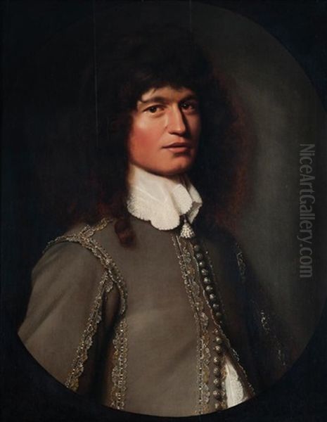 Portrait D'homme Dans Un Ovale Peint - view 1