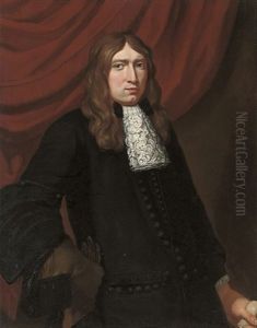 Portrait Of A Gentleman In A Black Coat, Wearing A Hawking Glove