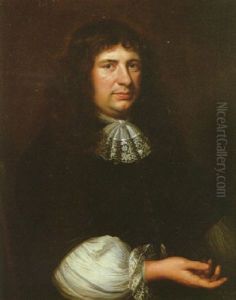 Portrait Of A Gentleman Wearing A Black Coat And Lace Collar And Cuffs by Pieter Nason