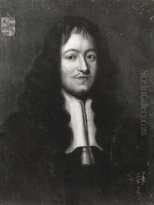 Portrait Of A Gentleman In Black Costume And A White Collar