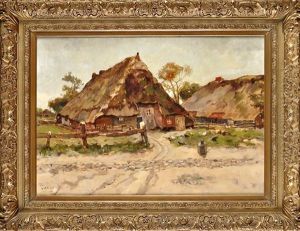 A Dutch Farmhouse With Poultry In The Foreground