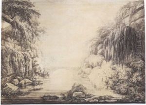 Uberwachsenen Felstal Mit Bruckenbogen by Christoph Nathe