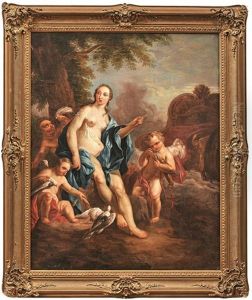 Venus Mit Amor Und Tauben by Charles Joseph Natoire
