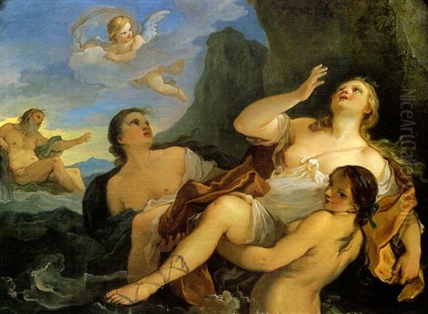 Psyche Se Precipitant Du Haut D'un Rocher - view 1