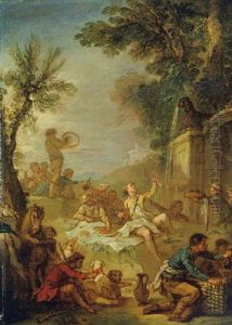 Picnic In A Park by Charles Joseph Natoire