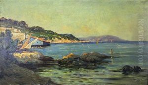 Bateau En Bord De Mer,1900 by Louis Nattero