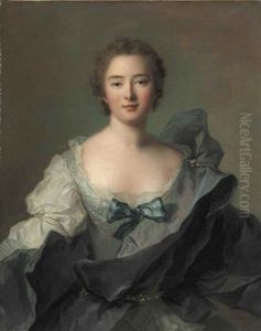Portrait Of The Marquise De Pleumartin, Nee Anne Le Lay De Villemare by Jean Marc Nattier