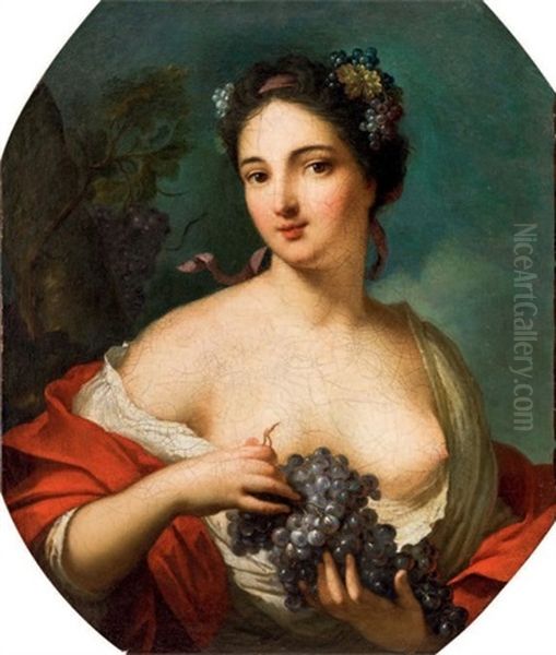 Portrait De Jeune Dame De Qualite En Allegorie De L'automne - view 1