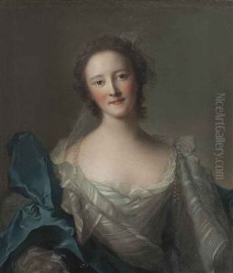 Portrait Of A Lady, Presumed To Be Marie-louise Augustine De Laval-montmorency (1712-1770), Baronne De Thiers by Jean Marc Nattier