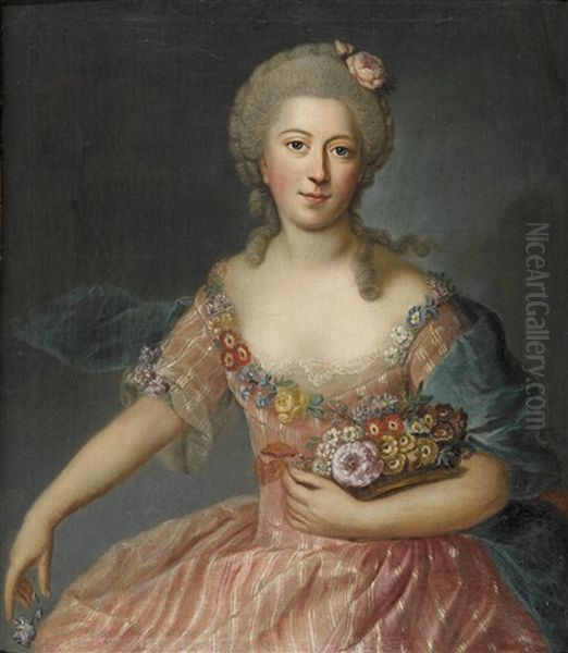 Jeune Femme Avec Fleurs - view 1