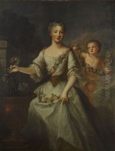 A Portrait Of A Daughter Of Louis Xv by Jean Marc Nattier
