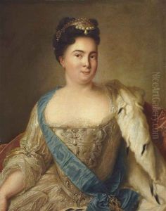 Portrait Of Empress Catherine I (1684-1727) by Jean Marc Nattier