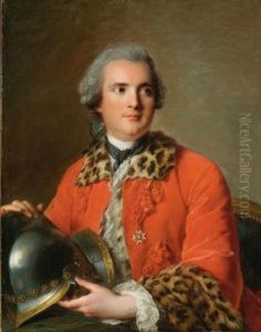 Portrait Of Jean Victor De Rochechouart, Duc De Mortemart, In The Ceremonial Dress Of A Colonel Of The Order Of Saint Louis by Jean Marc Nattier