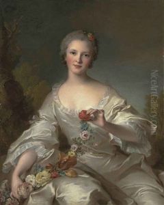 Portrait Of Marguerite-francoise-bernard De Reims, Madame Dupleix De Bacquencourt by Jean Marc Nattier