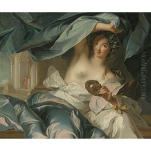 Portrait Of The Duchesse De Chateauroux As Thalia, Muse Of Comedy by Jean Marc Nattier