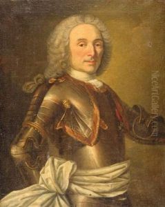 Portrait D'homme En Armure by Jean Marc Nattier