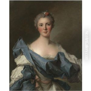 Portrait Of The Comtesse D'andlau, A White Dress With A Blue Shawl