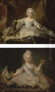 Portrait Presume Du Duc De Bourgogne (+ Portrait De Marie-zephirine De France, Fille Du Dauphin; Pair) by Jean Marc Nattier