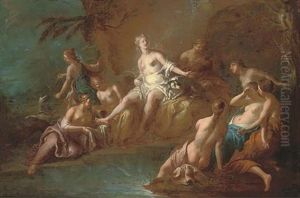 Diana And Her Nymphs Bathing by Jean Marc Nattier