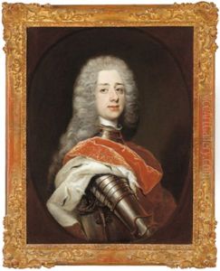 Bildnis Eines Adeligen Herrn Im Harnisch Mit Allongeperucke by Jean Marc Nattier