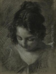 Volto Di Giovane Donna by Nicola Biondi