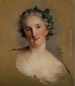 Portrait Of Zannetta Balletti (mademoiselle Silvia?) With A Crown Of Ivy by Jean Marc Nattier