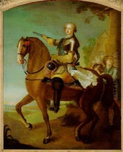 Reiterbildnis Eines Feldherren In Einer Landschaft by Jean Marc Nattier
