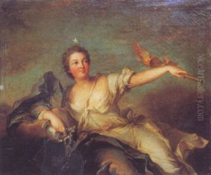 Portrait De La Marquise De Tonnelle En Aurore by Jean Marc Nattier