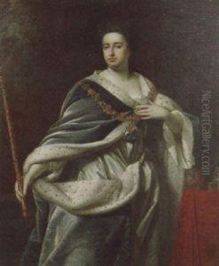 Ritratto Di Emperatrice, Con L'ordine Di San Giorgio, Presso Un Tavolo Con Il Globo E La Corona Imperiale Ritratto Di Emperatrice, Con L'ordine Di San Giorgio, Presso Un Tavolo Con Il Globo E La Corona Imperiale
