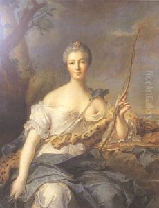 Portrait De Femme En Diane by Jean Marc Nattier