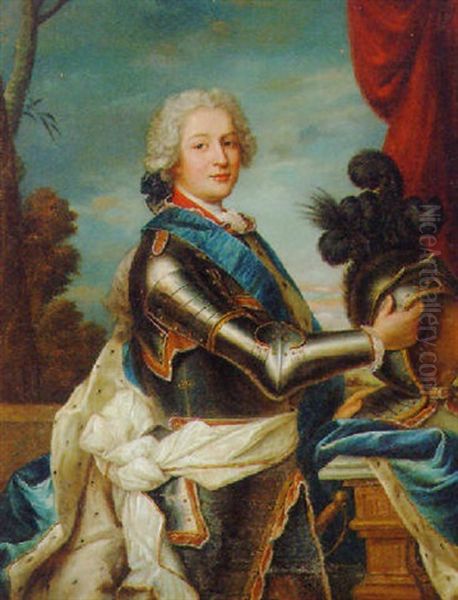 Portrait Of A Military Commander In Armour With A Blue Sash And An Ermine Lined Cloak - view 1