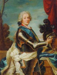 Portrait Of A Military Commander In Armour With A Blue Sash And An Ermine Lined Cloak