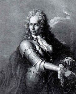 Portrait Of A Military Commander, In Armour, With A Burgundy Cloak