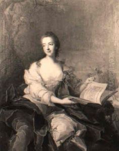 Portrait De La Princesse De Rohan Lisant L'histoire Universelle by Jean Marc Nattier